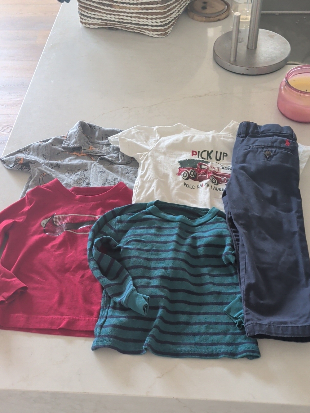 2 Short Sleeve Shirt, 2 Long, 1 Polo Pant/Assorted